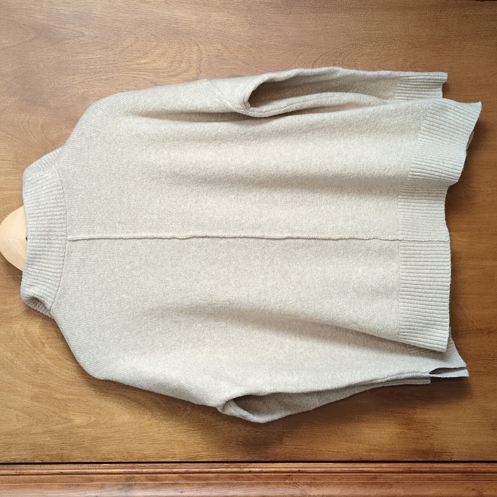LOFT Beige Mock Neck Quarter Button Sweater Size XS - Picture 4 of 6